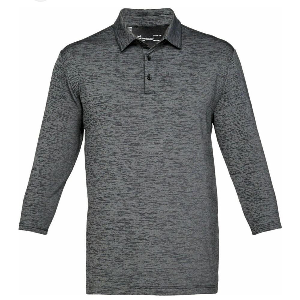 Under Armour HeatGear Polo, Gray, Polyester Blend, Athletic Golf Shirt